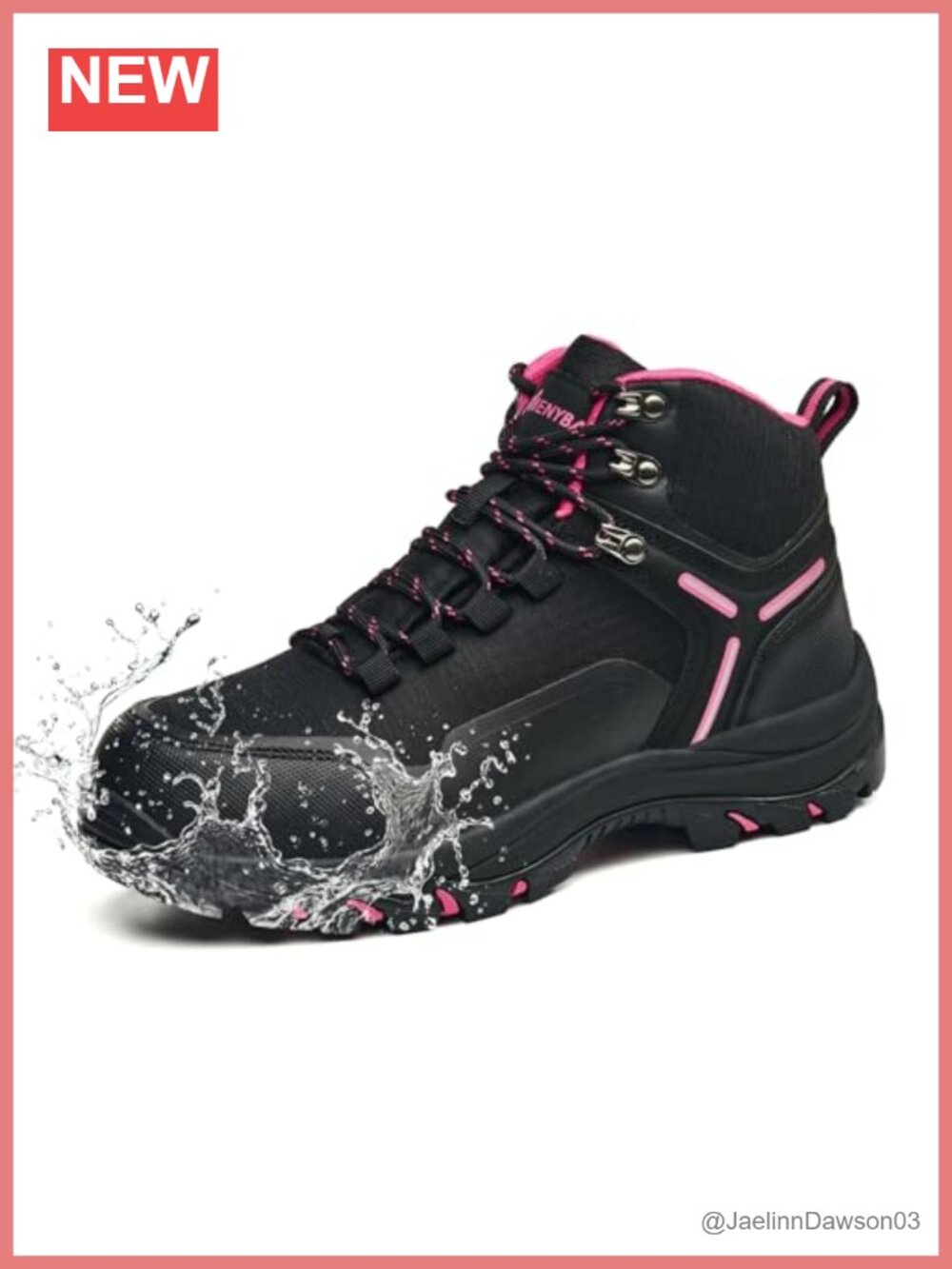 Waterproof Hiking Boots Wide Toe Box Non-Slip Leather Mid-Ankle Outdoor